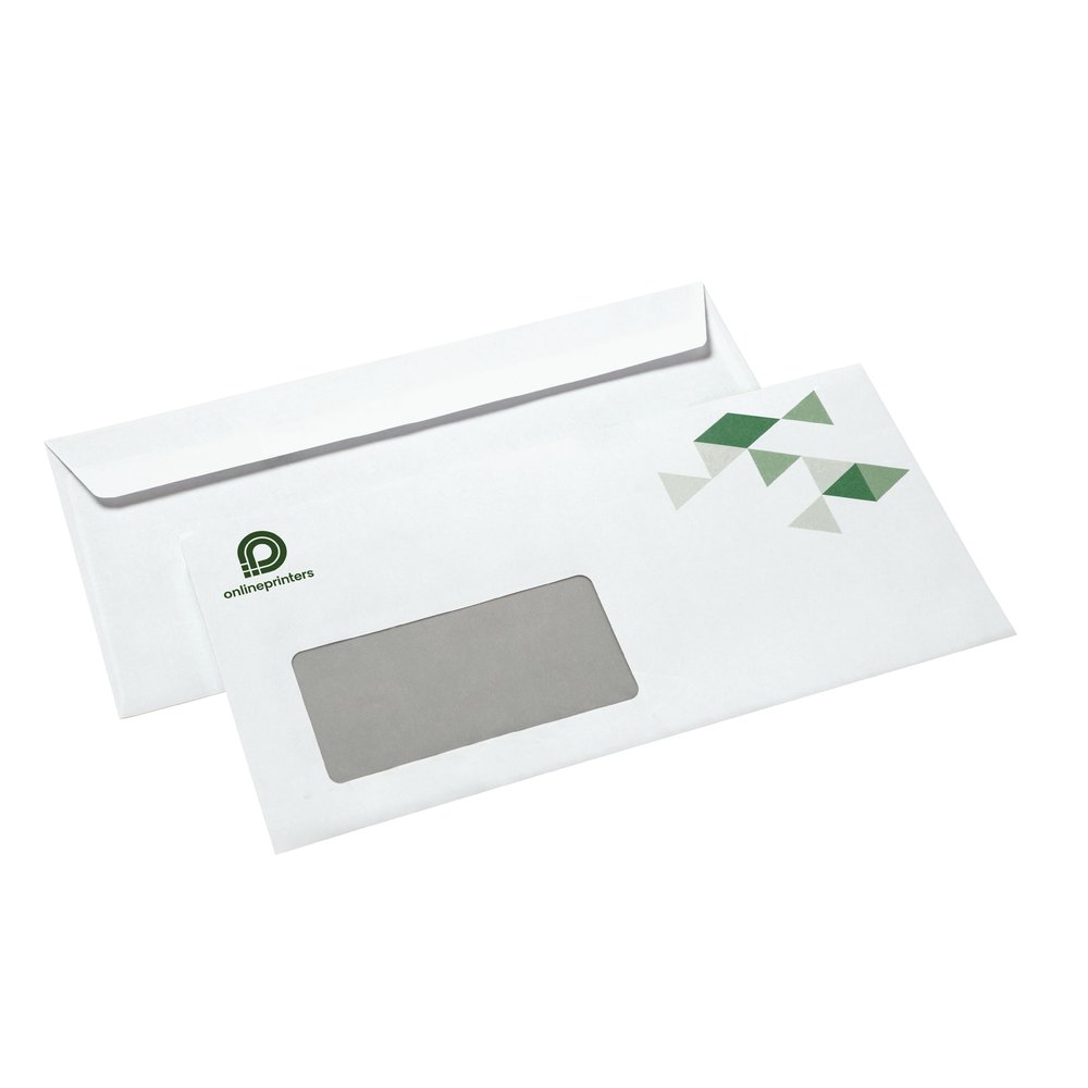 1000 Enveloppes DL - avec fenêtre à droite - 80 g/m² papier offset - impression recto/verso