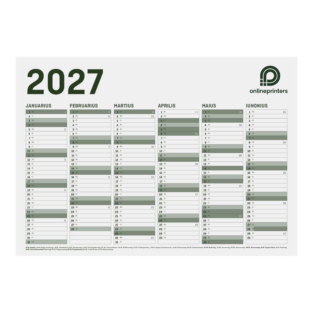 250 Calendriers annuels A4 - 400 g/m² papier couché - Impression recto/verso