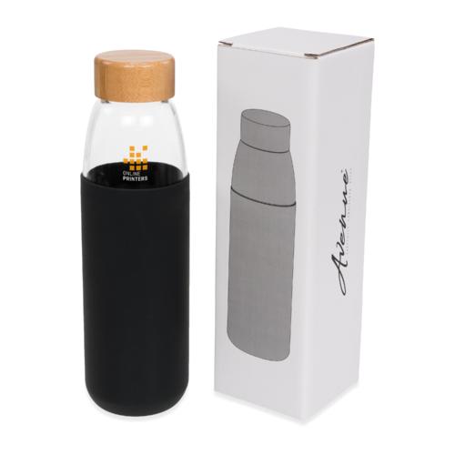 Bouteille sport en verre de 540 ml avec couvercle en bois Kai 3