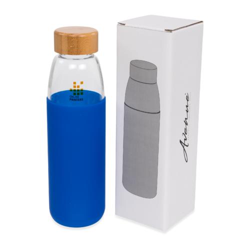 Bouteille sport en verre de 540 ml avec couvercle en bois Kai 2