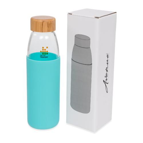 Bouteille sport en verre de 540 ml avec couvercle en bois Kai 1