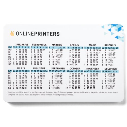 Calendrier de poche en plastique, 8,6 x 5,4 cm 2