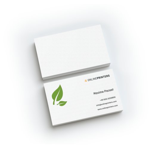 Cartes de visite en papier éco/naturel, 9,0 x 5,0 cm, impression recto seul 1