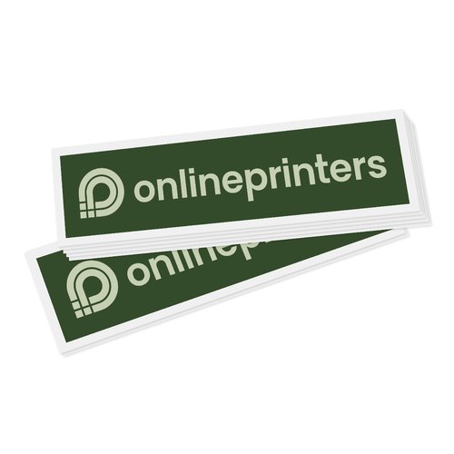 Autocollant en papier, rectangulaire.