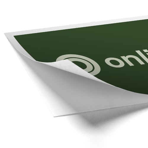 Autocollant en papier blanc, auto-adhsif.