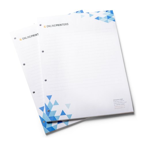 Papier en-tte blanc avec perforation.