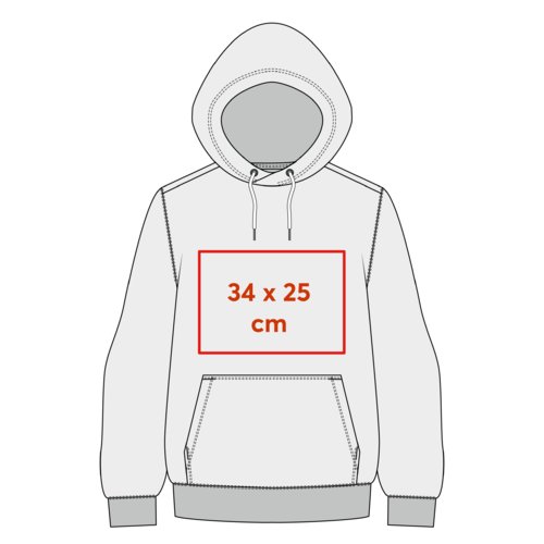 Sweat à capuche gris en tissu (unisexe) avec capuche et poche kangourou.