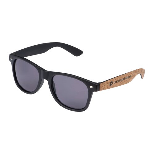 Lunettes de soleil noires avec des branches en lige.