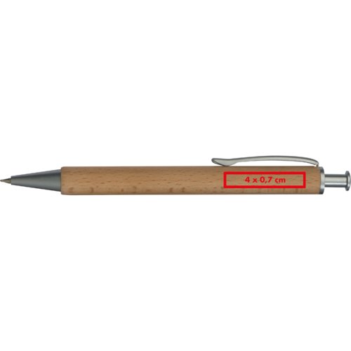 Stylo  bille en bois avec tui et clip.