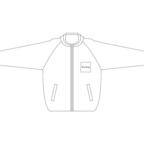 Veste de survêtement en tissu avec fermeture éclair intégrale et poches.