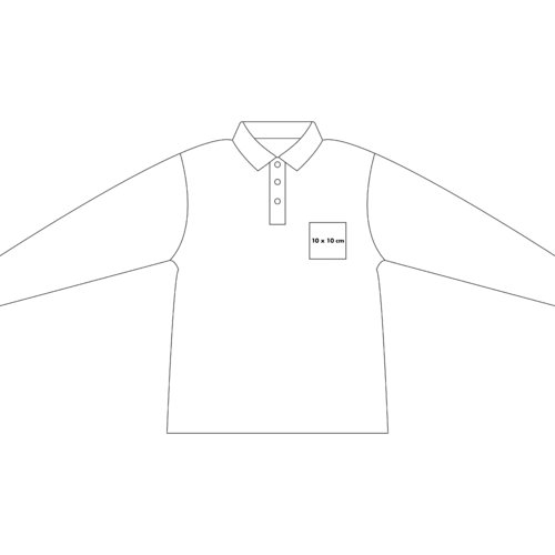 Polo à manches longues en coton avec patte boutonnée.