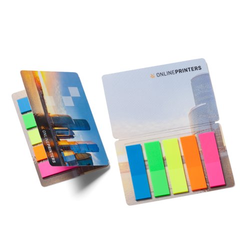Bloc de marque-pages adhsifs avec couverture.