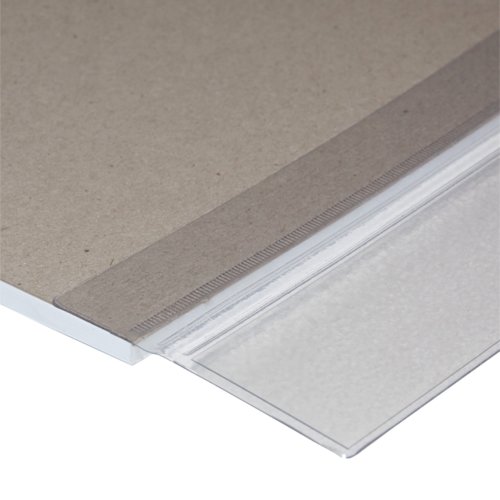Sous-main en papier avec pochette en plastique transparent.
