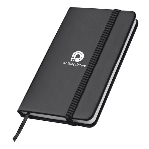 Carnet noir avec lastique et marque-page ruban.