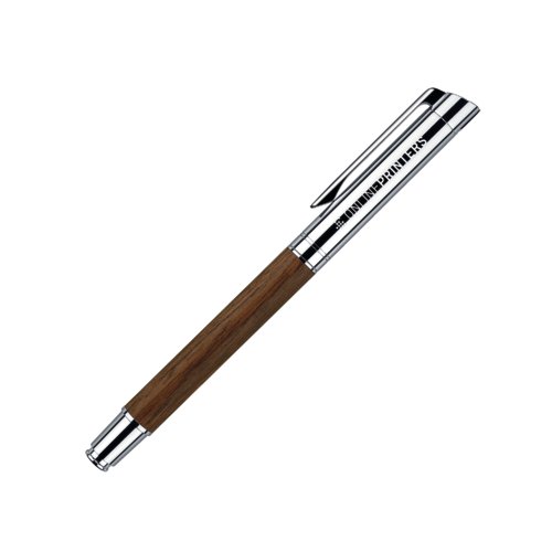 Stylo roller couleur bois avec clip.