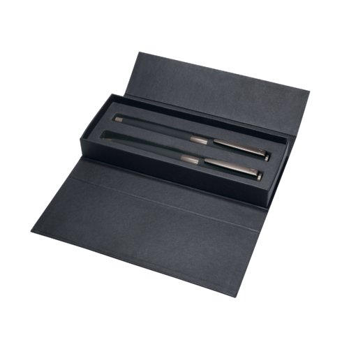 Parure de stylos senator® Black Line composée d’un stylo à bille et d’un stylo plume avec étui 2