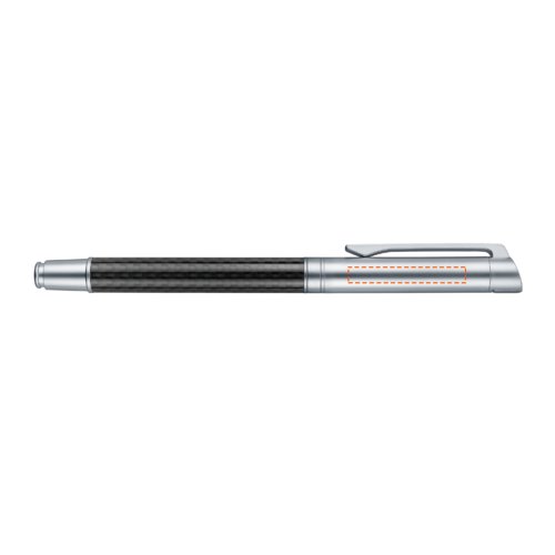 Stylo plume noir en fibre de carbone avec clip.