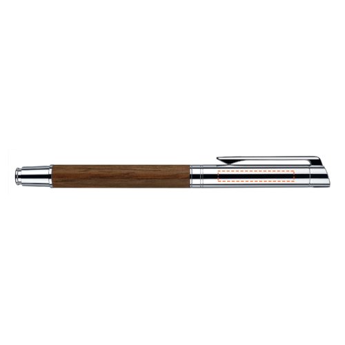 Stylo plume couleur bois avec clip en mtal.