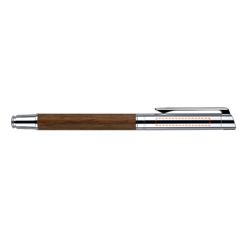 Stylo  bille rotatif en bois et mtal avec clip.