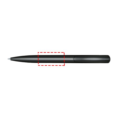 Stylo  bille poli avec clip et mcanisme  bouton-poussoir.