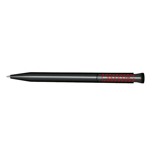 Stylo  bille en plastique poli avec bouton poussoir.