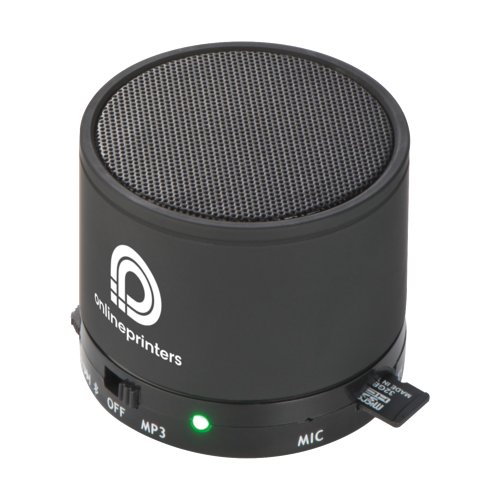 Haut-parleur Bluetooth noir avec lecteur de carte Micro SD.
