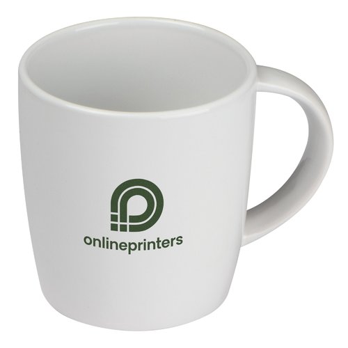 Tasse en cramique blanche avec poigne.