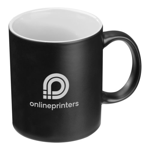 Tasse en porcelaine noire avec anse.