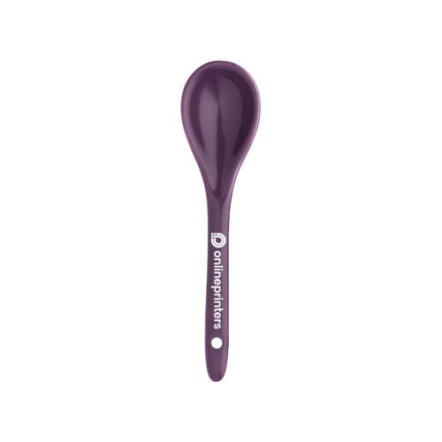 Cuillre en cramique violette avec un bol arrondi.