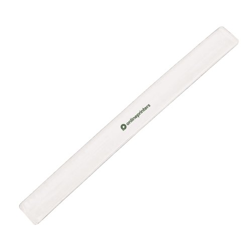 Bracelet à clipser blanc qui s'enroule facilement autour du poignet.