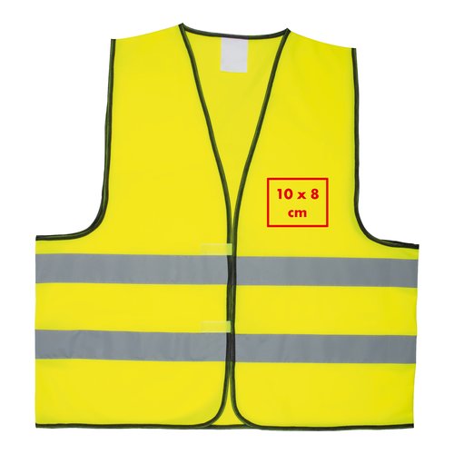 Gilet de scurit jaune en tissu avec bandes rflchissantes, unisexe.