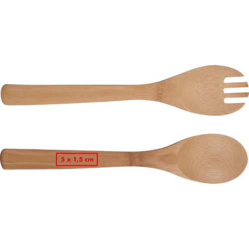 Ensemble  salade en bambou naturel, deux pices.