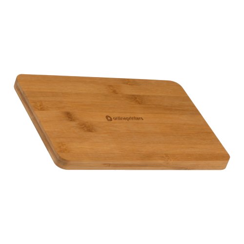 Planche en bambou beige avec bords arrondis.