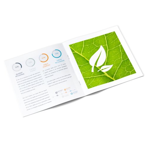 Brochure en papier co/naturel, format carr.
