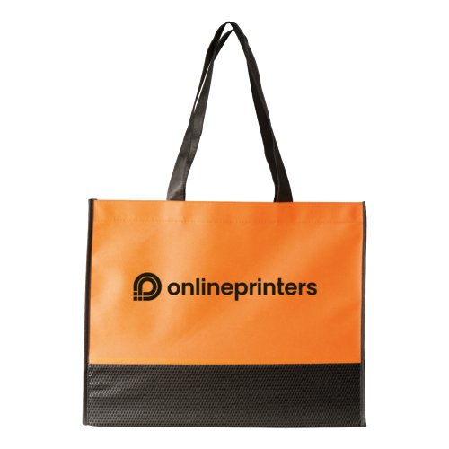 Sac orange en tissu non-tiss avec anses.