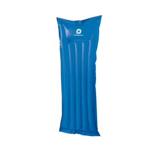 Matelas pneumatique bleu en plastique avec repose-tte.