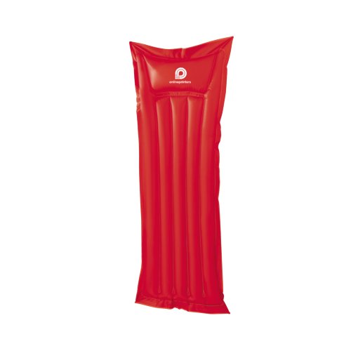Matelas pneumatique rouge en plastique avec plusieurs chambres  air.