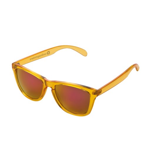 Lunettes de soleil en plastique jaune de style rtro.
