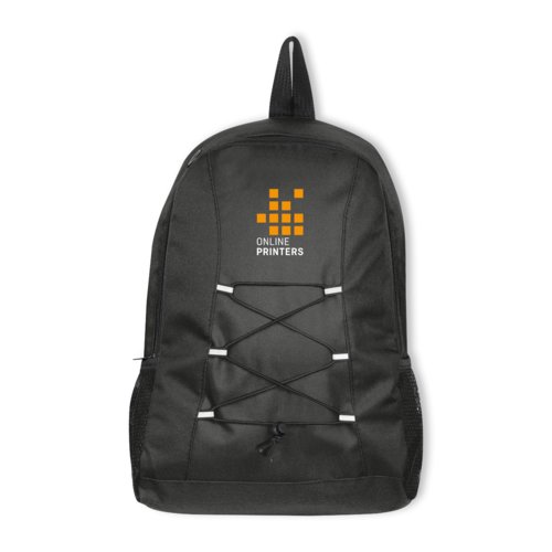 Sac  dos noir avec fermeture  cordon et poches latrales.