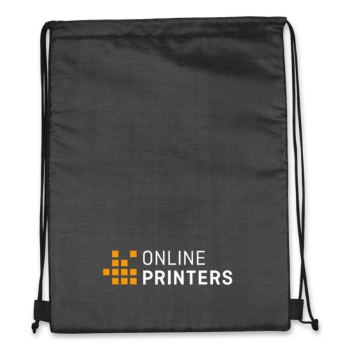 Sac de sport/glacire 2-en-1 noir en polyester avec cordon de serrage.
