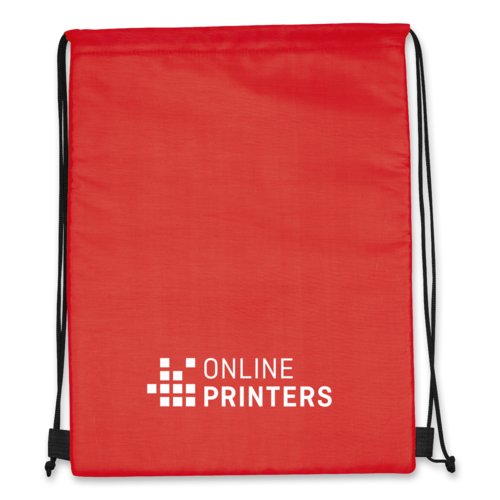 Sac de sport/glacire 2 en 1 rouge en tissu avec cordon de serrage.