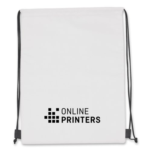 Sac de sport/glacire blanc en polyester avec cordon de serrage.