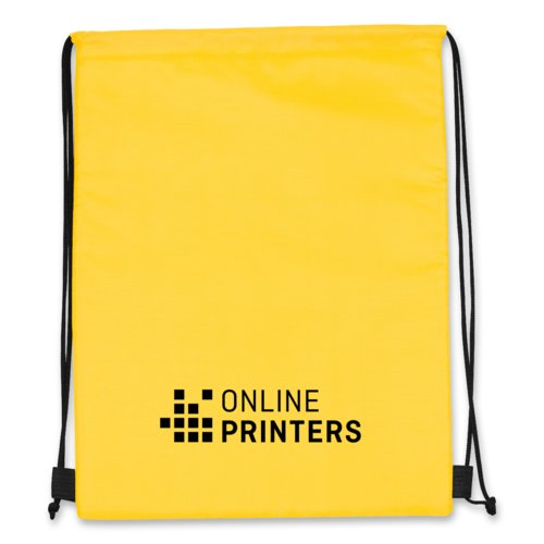 Sac isotherme/sac de sport jaune avec cordon de serrage.