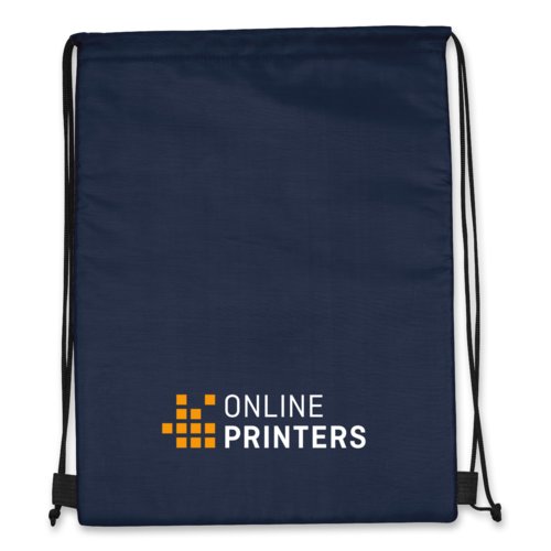 Sac isotherme/sac de sport bleu fonc avec cordon de serrage.