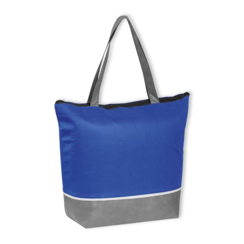 Sac isotherme bleu non tiss avec poignes de transport.