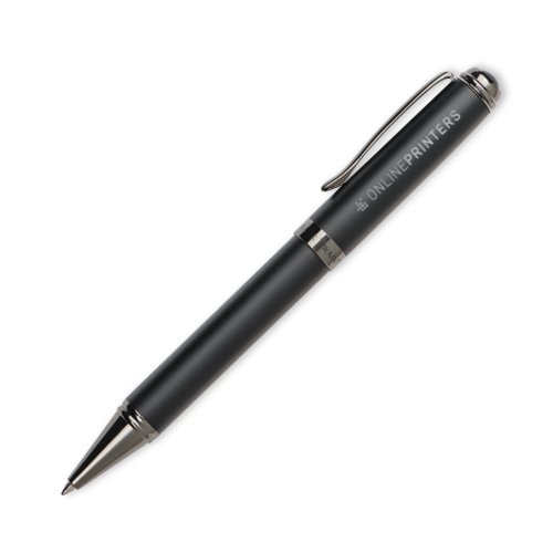 Stylo  bille noir en mtal  motifs avec clip et mcanisme  pression.