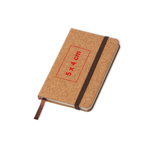 Carnet en lige avec fermeture lastique et marque-page.