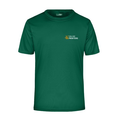 T-shirt de sport vert pour homme avec manches courtes.