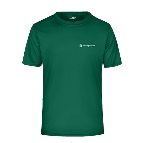 T-shirt de sport vert pour homme avec manches courtes.