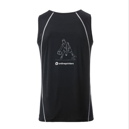 D�bardeur de sport en polyester noir et blanc pour hommes.